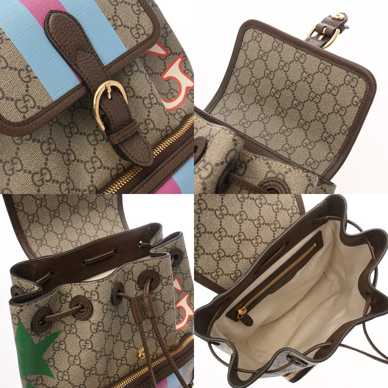 GUCCI グッチ インターロッキングGプリント バッグパック ベージュ 674147 レディース GGスプリームキャンバス レザー リュック・デイパック Aランク 中古 銀蔵