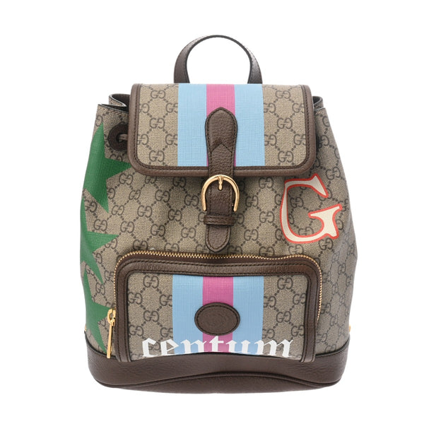 GUCCI グッチ インターロッキングGプリント バッグパック ベージュ 674147 レディース GGスプリームキャンバス レザー リュック・デイパック Aランク 中古 銀蔵