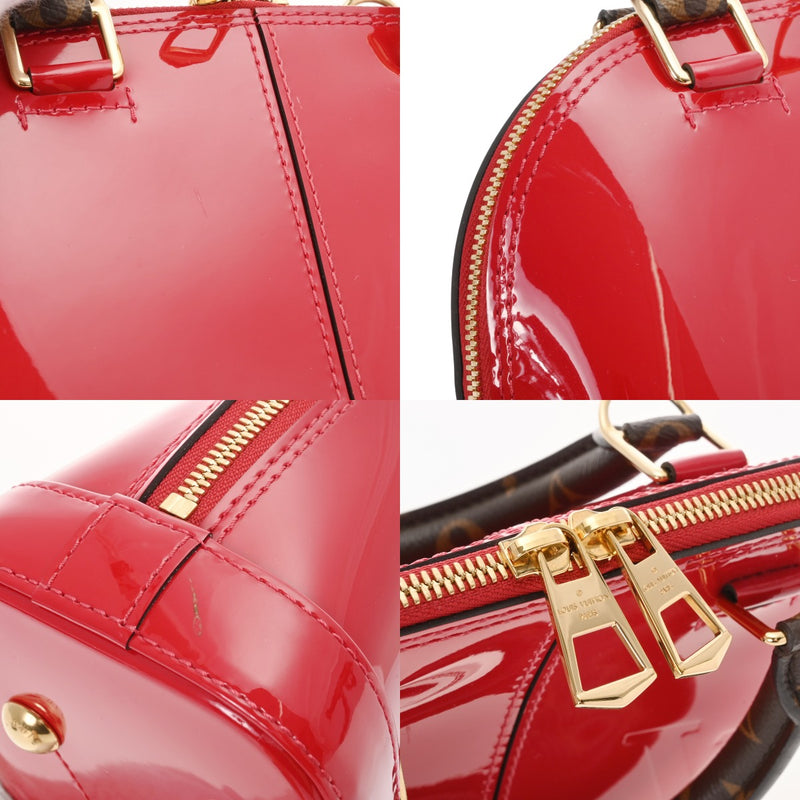 LOUIS VUITTON ルイヴィトン アルマ BB 2WAY スカーレット M53152 レディース パテントレザー モノグラムキャンバス ハンドバッグ Aランク 中古 銀蔵