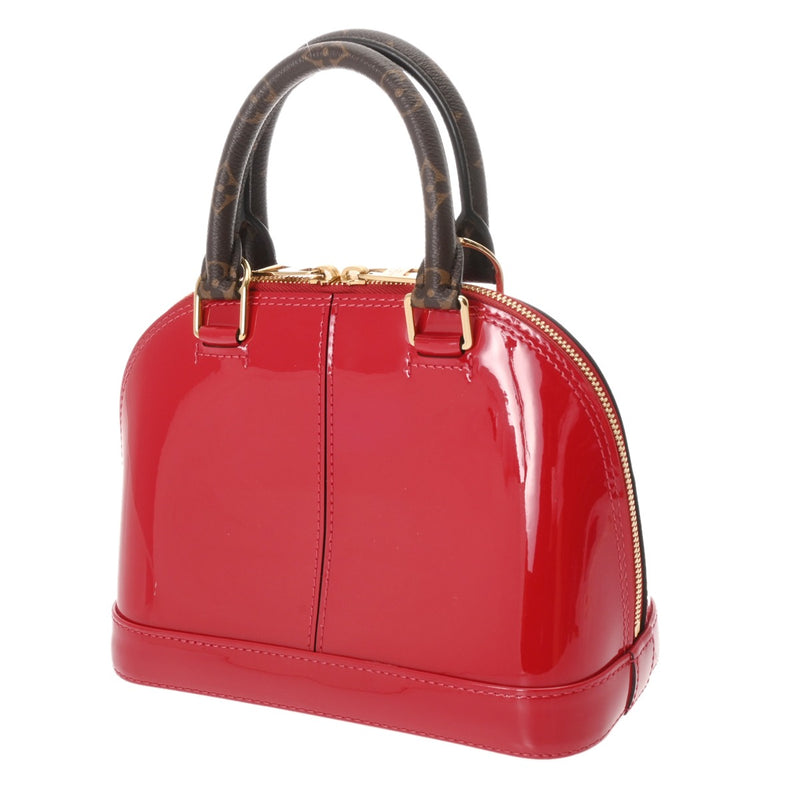 LOUIS VUITTON ルイヴィトン アルマ BB 2WAY スカーレット M53152 レディース パテントレザー モノグラムキャンバス ハンドバッグ Aランク 中古 銀蔵