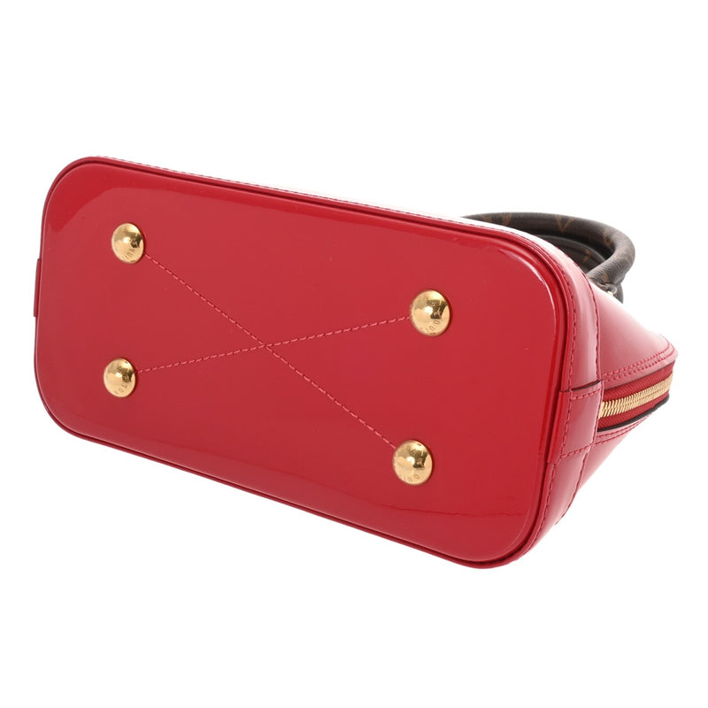 LOUIS VUITTON ルイヴィトン アルマ BB 2WAY スカーレット M53152 レディース パテントレザー モノグラムキャンバス ハンドバッグ Aランク 中古 銀蔵