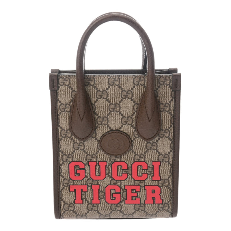 グッチ インターロッキングG ミニトート GUCCI TIGER ベージュ 