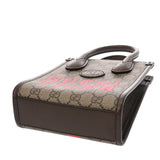 GUCCI グッチ インターロッキングG ミニトート GUCCI TIGER ベージュ/ブラウン 671623 レディース GGスプリームキャンバス レザー トートバッグ ABランク 中古 銀蔵
