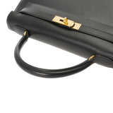 HERMES エルメス ケリー 32 外縫い 2WAY ブラック □B刻印(1998年頃) レディース ボックスカーフ ハンドバッグ ABランク 中古 銀蔵
