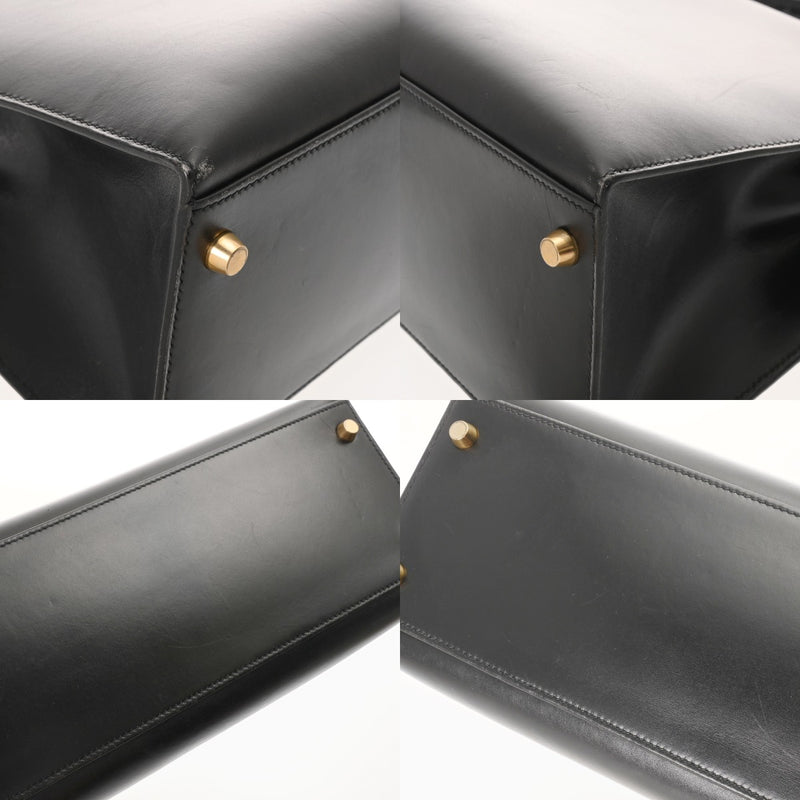 HERMES エルメス ケリー 32 外縫い 2WAY ブラック □B刻印(1998年頃) レディース ボックスカーフ ハンドバッグ ABランク 中古 銀蔵