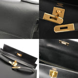 HERMES エルメス ケリー 32 外縫い 2WAY ブラック □B刻印(1998年頃) レディース ボックスカーフ ハンドバッグ ABランク 中古 銀蔵