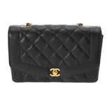 CHANEL シャネル マトラッセ ダイアナ 25cm チェーンショルダー ブラック A01165 レディース キャビアスキン ショルダーバッグ Aランク 中古 銀蔵