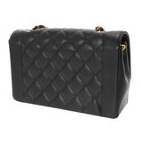 CHANEL シャネル マトラッセ ダイアナ 25cm チェーンショルダー ブラック A01165 レディース キャビアスキン ショルダーバッグ Aランク 中古 銀蔵