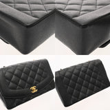 CHANEL シャネル マトラッセ ダイアナ 25cm チェーンショルダー ブラック A01165 レディース キャビアスキン ショルダーバッグ Aランク 中古 銀蔵