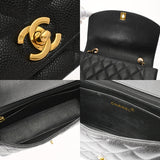 CHANEL シャネル マトラッセ ダイアナ 25cm チェーンショルダー ブラック A01165 レディース キャビアスキン ショルダーバッグ Aランク 中古 銀蔵