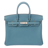 HERMES エルメス バーキン 25 ニューブルージーン W刻印(2024年頃) レディース トゴ ハンドバッグ 新同 中古 銀蔵