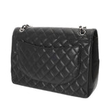 CHANEL シャネル マトラッセ Wフラップ チェーンショルダー 33cm ブラック A58601 レディース キャビアスキン ショルダーバッグ ABランク 中古 銀蔵