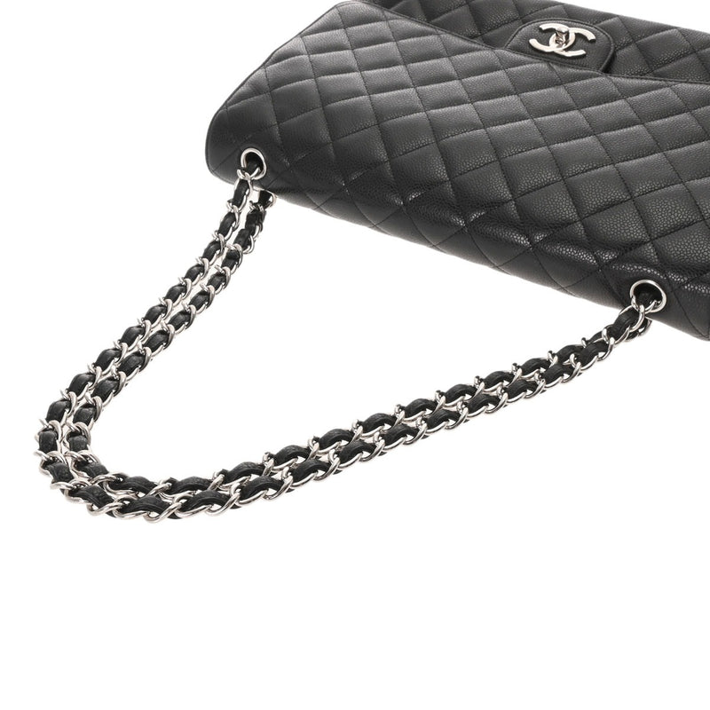 CHANEL シャネル マトラッセ Wフラップ チェーンショルダー 33cm ブラック A58601 レディース キャビアスキン ショルダーバッグ ABランク 中古 銀蔵
