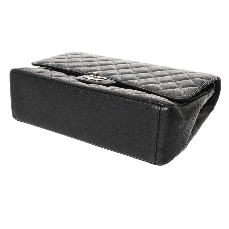 CHANEL シャネル マトラッセ Wフラップ チェーンショルダー 33cm ブラック A58601 レディース キャビアスキン ショルダーバッグ ABランク 中古 銀蔵