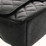 CHANEL シャネル マトラッセ Wフラップ チェーンショルダー 33cm ブラック A58601 レディース キャビアスキン ショルダーバッグ ABランク 中古 銀蔵
