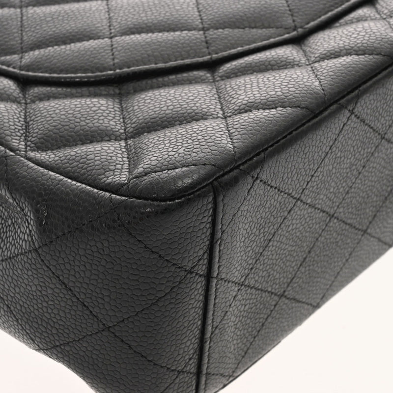 CHANEL シャネル マトラッセ Wフラップ チェーンショルダー 33cm ブラック A58601 レディース キャビアスキン ショルダーバッグ ABランク 中古 銀蔵
