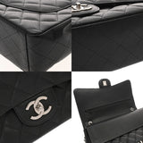 CHANEL シャネル マトラッセ Wフラップ チェーンショルダー 33cm ブラック A58601 レディース キャビアスキン ショルダーバッグ ABランク 中古 銀蔵