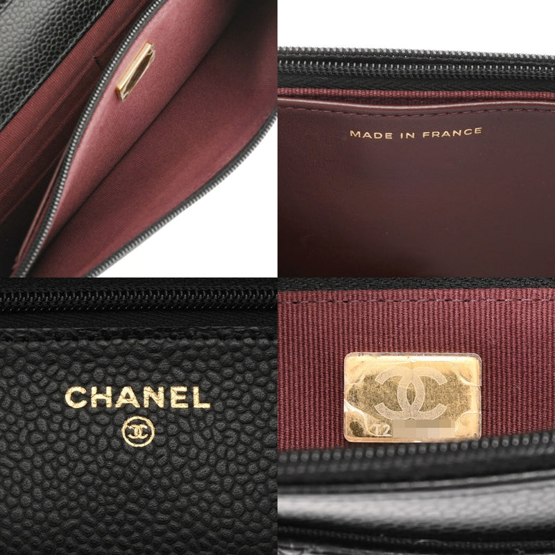 CHANEL シャネル マトラッセ チェーンウォレット  ブラック A33814 レディース キャビアスキン ショルダーバッグ Aランク 中古 銀蔵