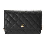 CHANEL シャネル マトラッセ チェーンウォレット  ブラック A33814 レディース キャビアスキン ショルダーバッグ Aランク 中古 銀蔵