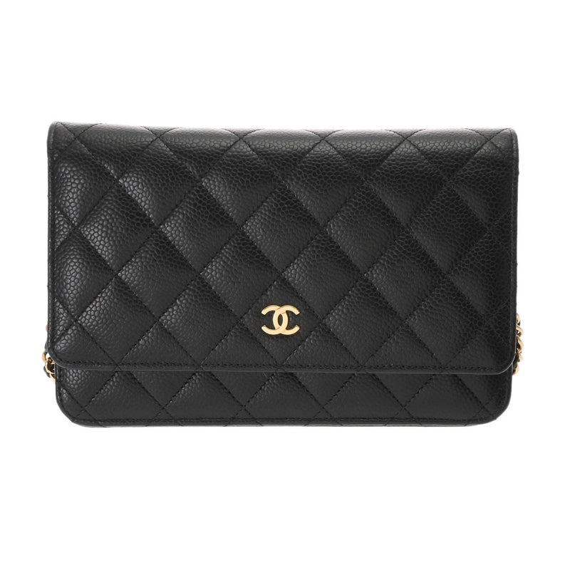 CHANEL シャネル マトラッセ チェーンウォレット  ブラック A33814 レディース キャビアスキン ショルダーバッグ Aランク 中古 銀蔵