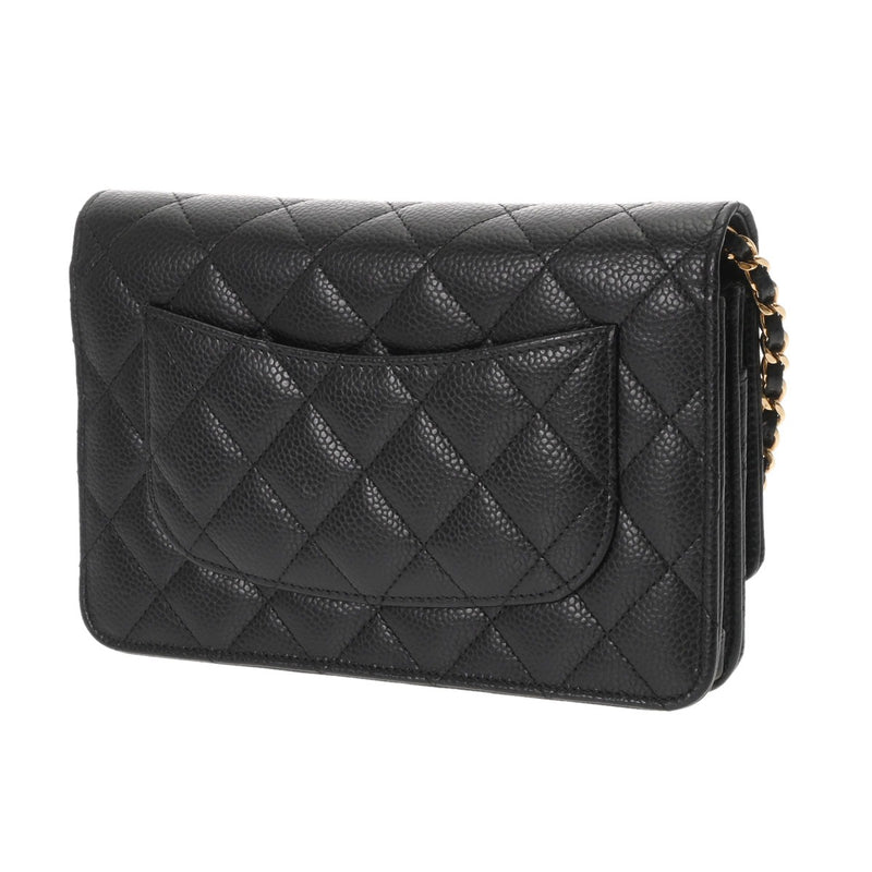CHANEL シャネル マトラッセ チェーンウォレット  ブラック A33814 レディース キャビアスキン ショルダーバッグ Aランク 中古 銀蔵