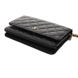 CHANEL シャネル マトラッセ チェーンウォレット  ブラック A33814 レディース キャビアスキン ショルダーバッグ Aランク 中古 銀蔵