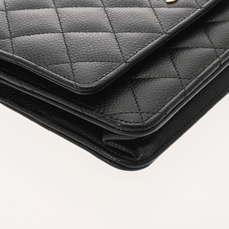CHANEL シャネル マトラッセ チェーンウォレット  ブラック A33814 レディース キャビアスキン ショルダーバッグ Aランク 中古 銀蔵