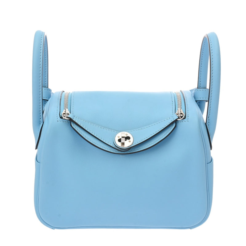 HERMES エルメス リンディ ミニ 2 セレステ W刻印(2024年頃) レディース ヴォースイフト ショルダーバッグ 新同 中古 銀蔵