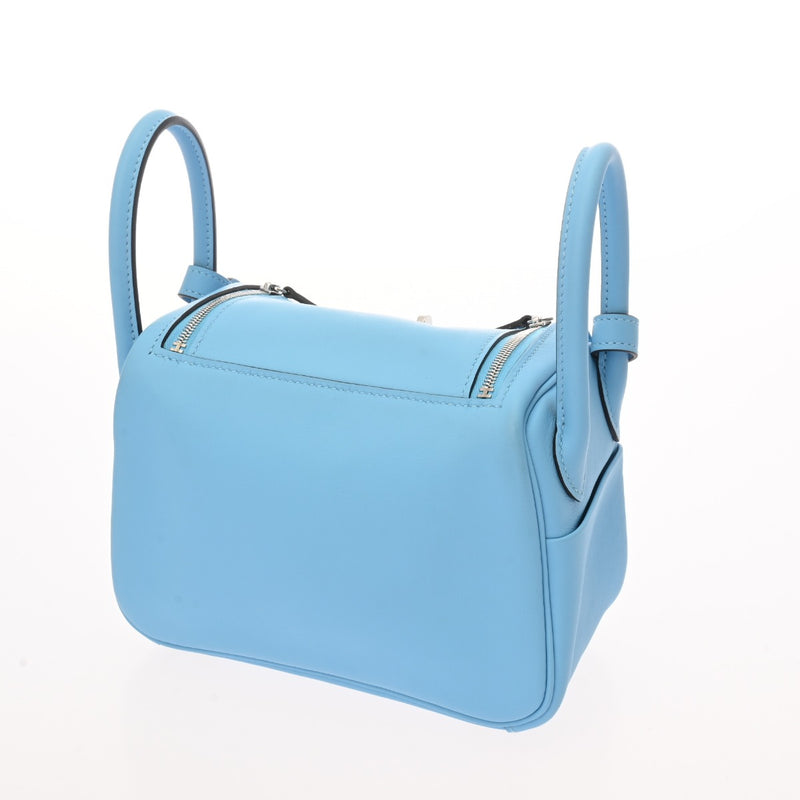 HERMES エルメス リンディ ミニ 2 セレステ W刻印(2024年頃) レディース ヴォースイフト ショルダーバッグ 新同 中古 銀蔵