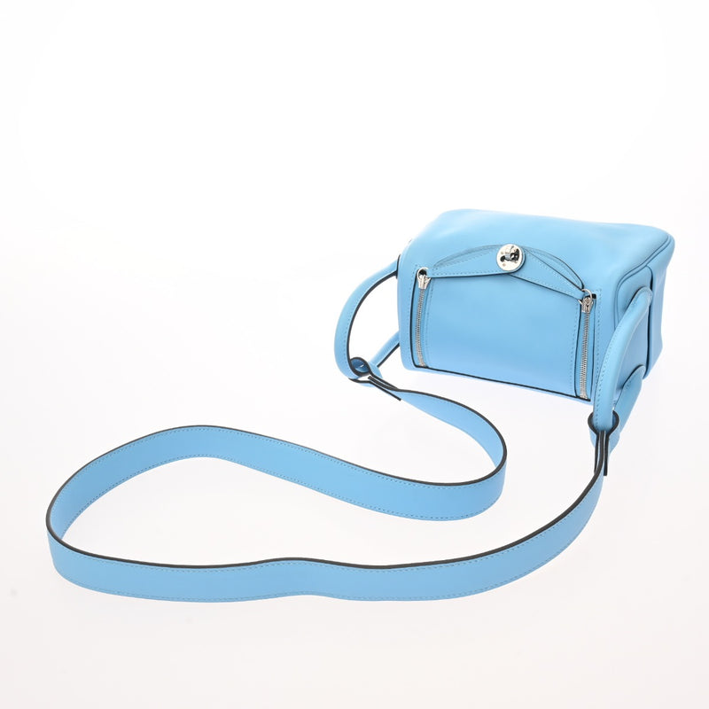 HERMES エルメス リンディ ミニ 2 セレステ W刻印(2024年頃) レディース ヴォースイフト ショルダーバッグ 新同 中古 銀蔵