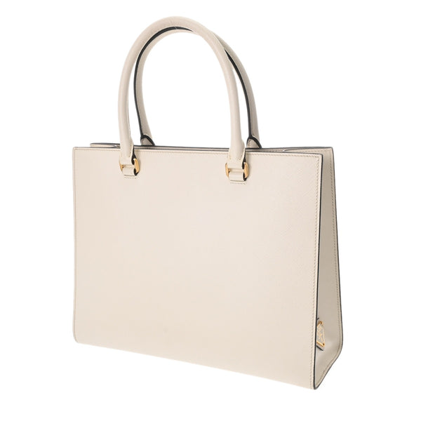 PRADA プラダ ミディアム 2WAY ハンドバッグ ホワイト 1BA337 レディース サフィアーノレザー 2WAYバッグ Bランク 中古 銀蔵