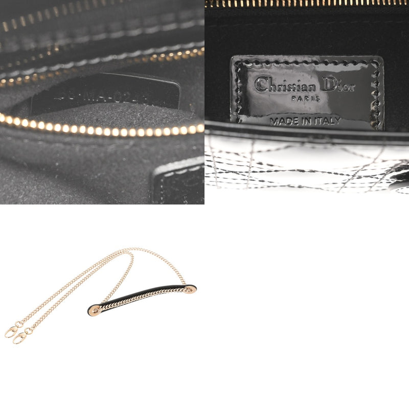 CHRISTIAN DIOR クリスチャンディオール レディディオール バッグ ミニ 2WAY ブラック レディース パテントカーフスキン ハンドバッグ Aランク 中古 銀蔵
