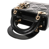 CHRISTIAN DIOR クリスチャンディオール レディディオール バッグ ミニ 2WAY ブラック レディース パテントカーフスキン ハンドバッグ Aランク 中古 銀蔵