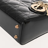 CHRISTIAN DIOR クリスチャンディオール レディディオール バッグ ミニ 2WAY ブラック レディース パテントカーフスキン ハンドバッグ Aランク 中古 銀蔵