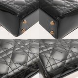 CHRISTIAN DIOR クリスチャンディオール レディディオール バッグ ミニ 2WAY ブラック レディース パテントカーフスキン ハンドバッグ Aランク 中古 銀蔵