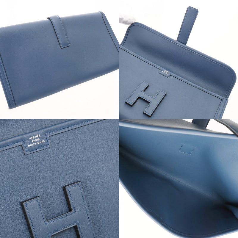 HERMES エルメス ジジェ エラン 29 ブルーアガット A刻印(2017年頃) ユニセックス ヴォースイフト クラッチバッグ Aランク 中古 銀蔵