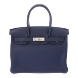 HERMES エルメス 30 ブルーアンクル C刻印(2018年頃) レディース トゴ ハンドバッグ Aランク 中古 銀蔵