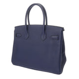 HERMES エルメス 30 ブルーアンクル C刻印(2018年頃) レディース トゴ ハンドバッグ Aランク 中古 銀蔵