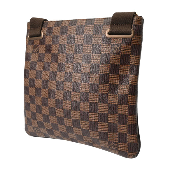LOUIS VUITTON ルイヴィトン ダミエ ポシェットプラットブルックリン ブラウン N41100 レディース ダミエキャンバス ショルダーバッグ Bランク 中古 銀蔵