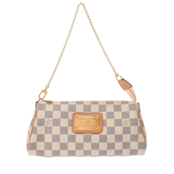 LOUIS VUITTON ルイヴィトン ダミエアズール エヴァ ホワイト N55214 レディース ダミエキャンバス ショルダーバッグ Aランク 中古 銀蔵