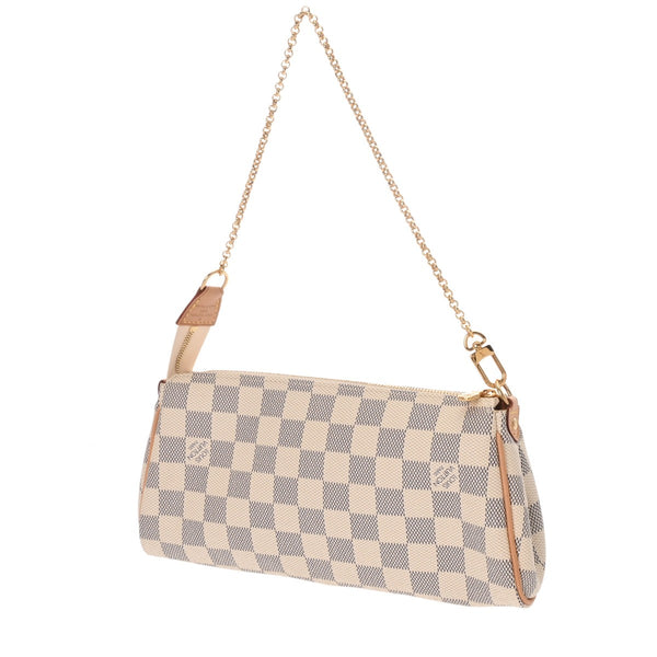 LOUIS VUITTON ルイヴィトン ダミエアズール エヴァ ホワイト N55214 レディース ダミエキャンバス ショルダーバッグ Aランク 中古 銀蔵