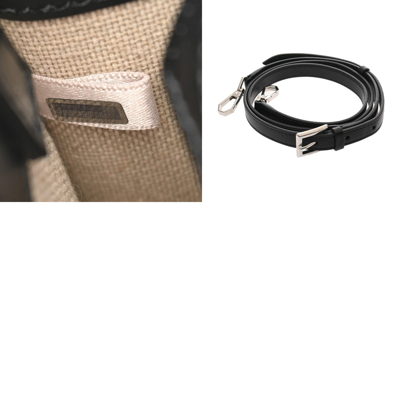 JIMMY CHOO ジミーチュウ トートバッグミニ N/S MININSTOTE ANR 2WAY ブラック レディース カーフ ショルダーバッグ Aランク 中古 銀蔵