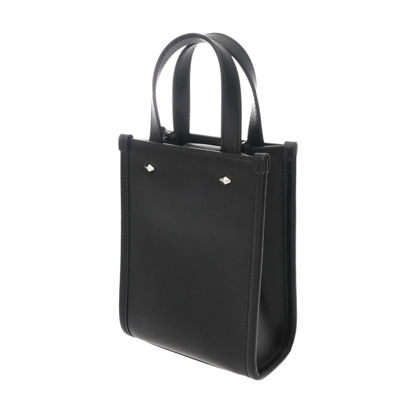 JIMMY CHOO ジミーチュウ トートバッグミニ N/S MININSTOTE ANR 2WAY ブラック レディース カーフ ショルダーバッグ Aランク 中古 銀蔵