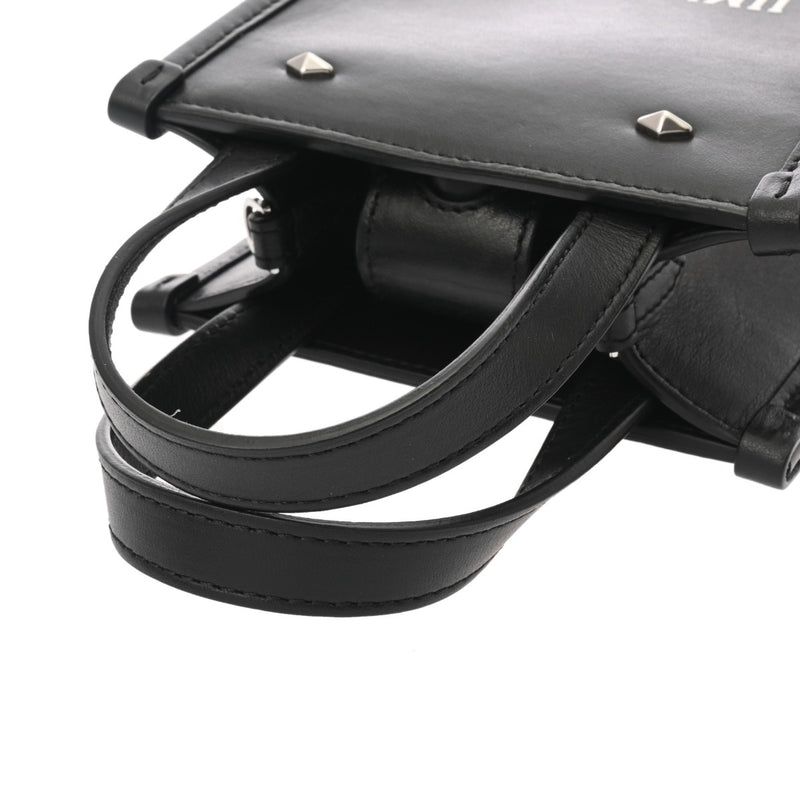 JIMMY CHOO ジミーチュウ トートバッグミニ N/S MININSTOTE ANR 2WAY ブラック レディース カーフ ショルダーバッグ Aランク 中古 銀蔵