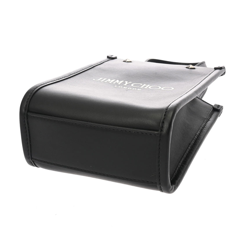 JIMMY CHOO ジミーチュウ トートバッグミニ N/S MININSTOTE ANR 2WAY ブラック レディース カーフ ショルダーバッグ Aランク 中古 銀蔵