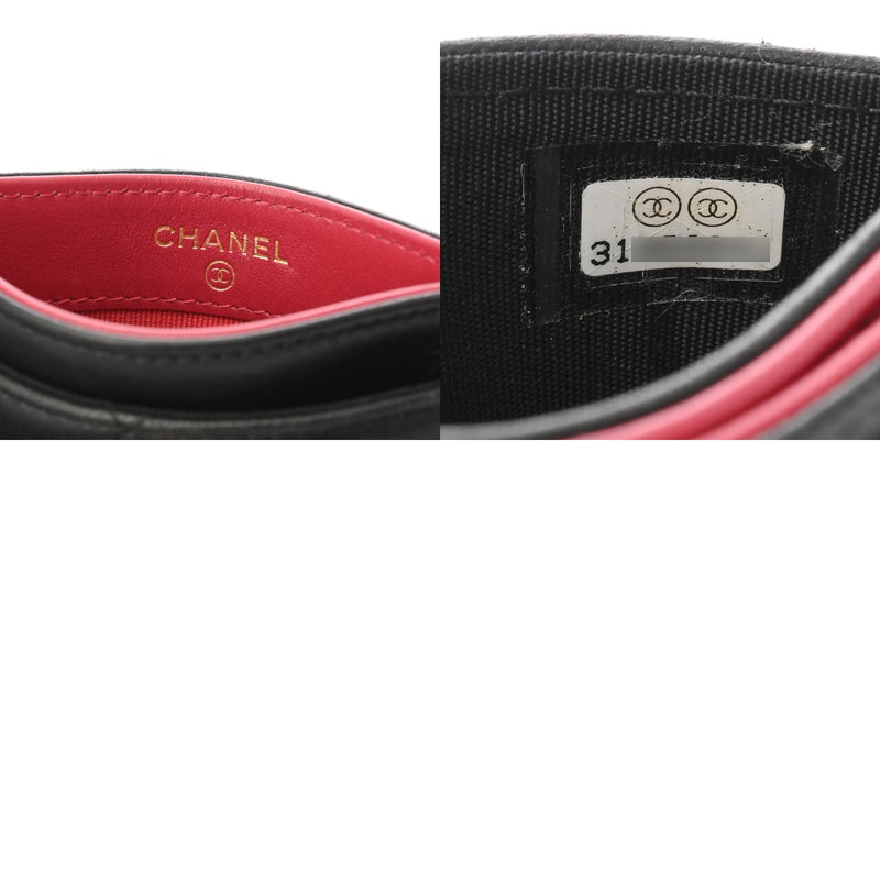 CHANEL シャネル シャネル19 カードケース ブラック レディース ラムスキン カードケース Bランク 中古 銀蔵