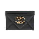 CHANEL シャネル シャネル19 カードケース ブラック レディース ラムスキン カードケース Bランク 中古 銀蔵