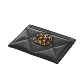 CHANEL シャネル シャネル19 カードケース ブラック レディース ラムスキン カードケース Bランク 中古 銀蔵