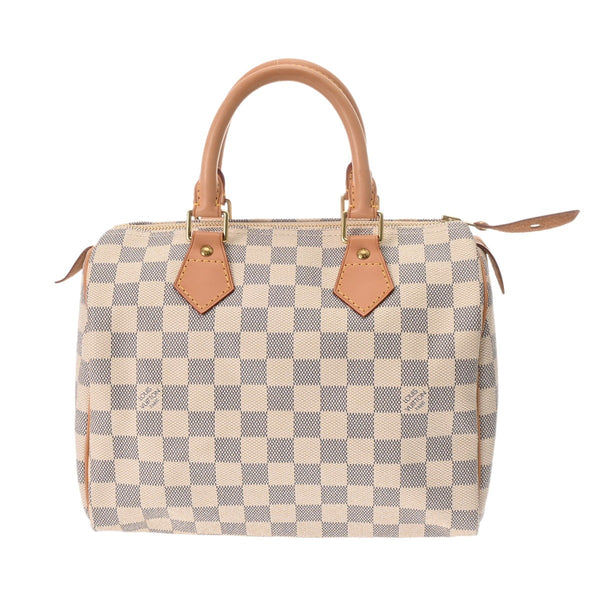 LOUIS VUITTON ルイヴィトン ダミエアズール スピーディ25 ホワイト N41534 レディース ダミエアズールキャンバス ハンドバッグ ABランク 中古 銀蔵