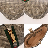 GUCCI グッチ GGスプリーム ジャッキー 1961 バレンシアガコラボ ベージュ 636706 レディース PVC ショルダーバッグ Aランク 中古 銀蔵